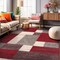 World Rug Gallery Contemporary Modern Geometric Boxes Design Non-Slip Area Rug 5'3'' x 7'3'' Red 506RED5X7 - alternate 1